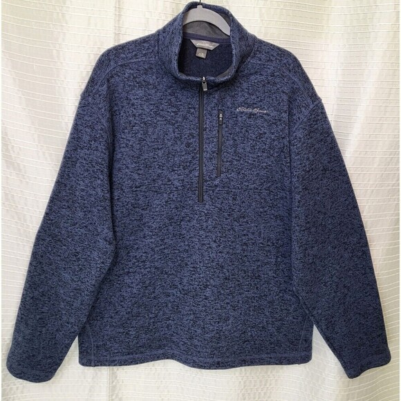 Eddie Bauer Convector 1/2 Zip Sweater Pullover Jacket Blue Heather Men's XL - Picture 2 of 10